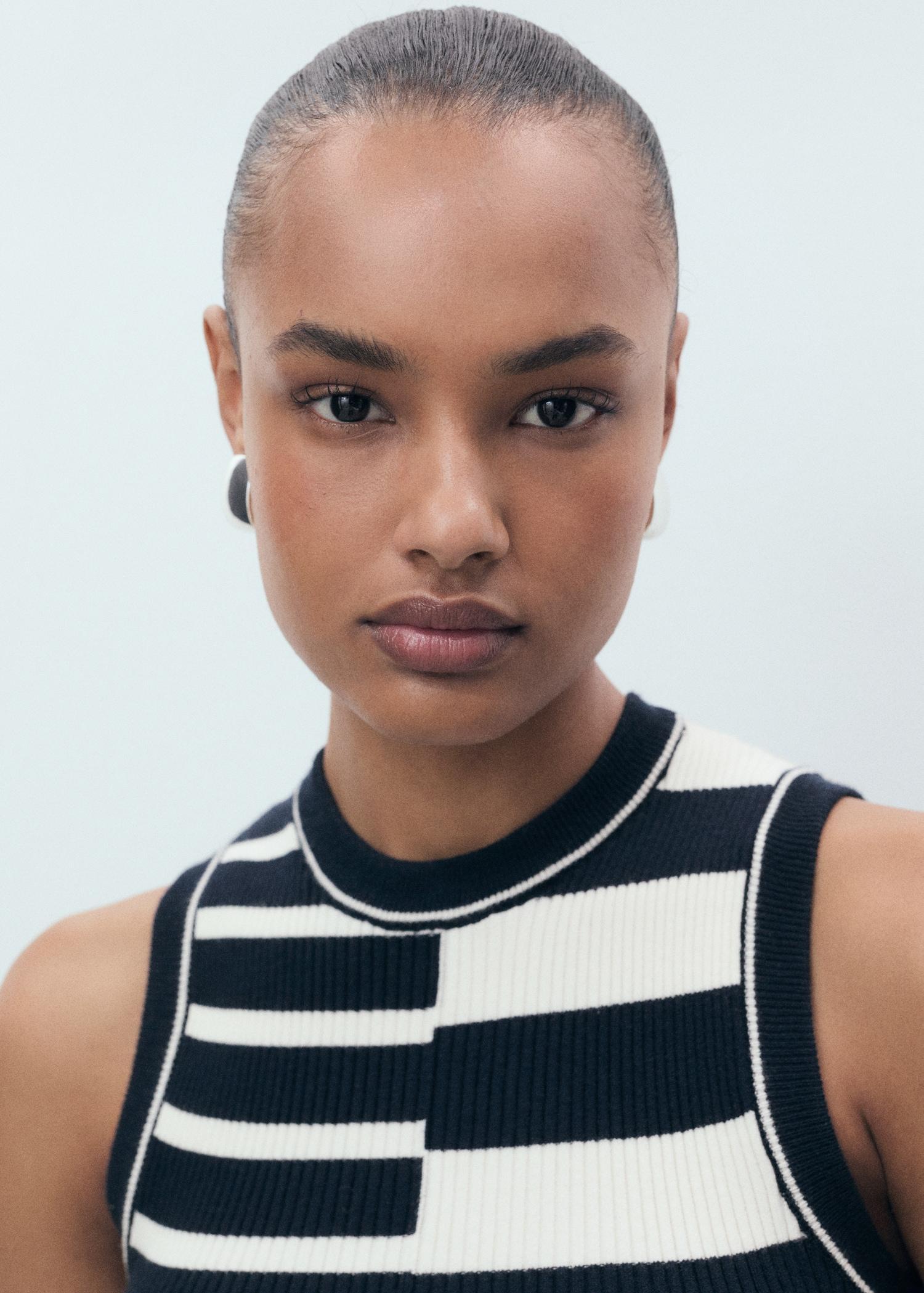 Striped knit top - Women | MANGO USA Product Image