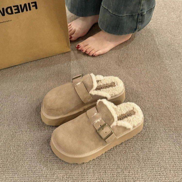 Platform Fleece Lined Mules Product Image