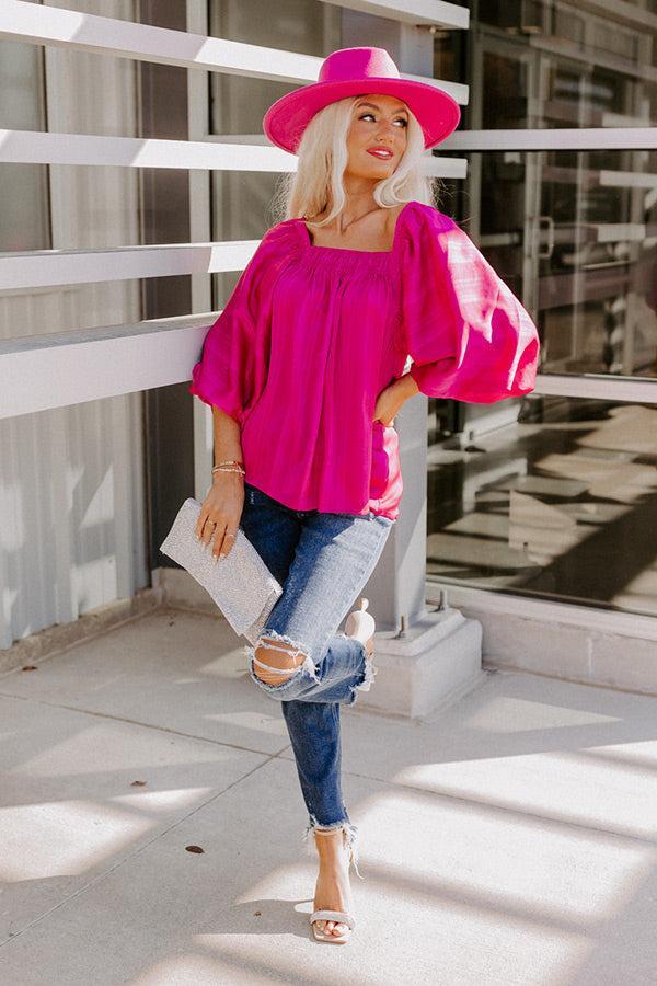 Ideal Day Shift Top In Fuchsia Product Image