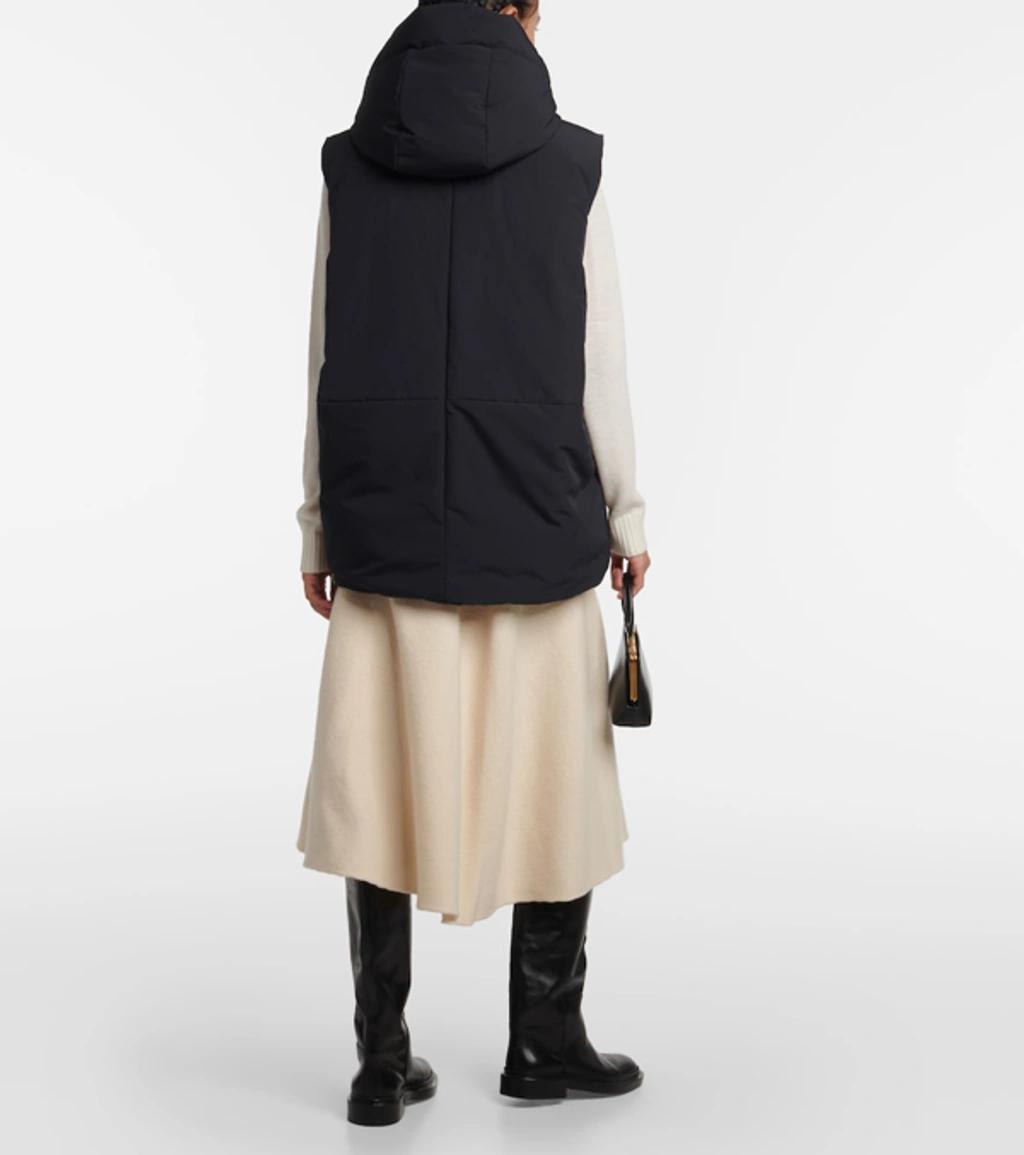 JIL SANDER Oversized Hooded Down Vest In Black Product Image