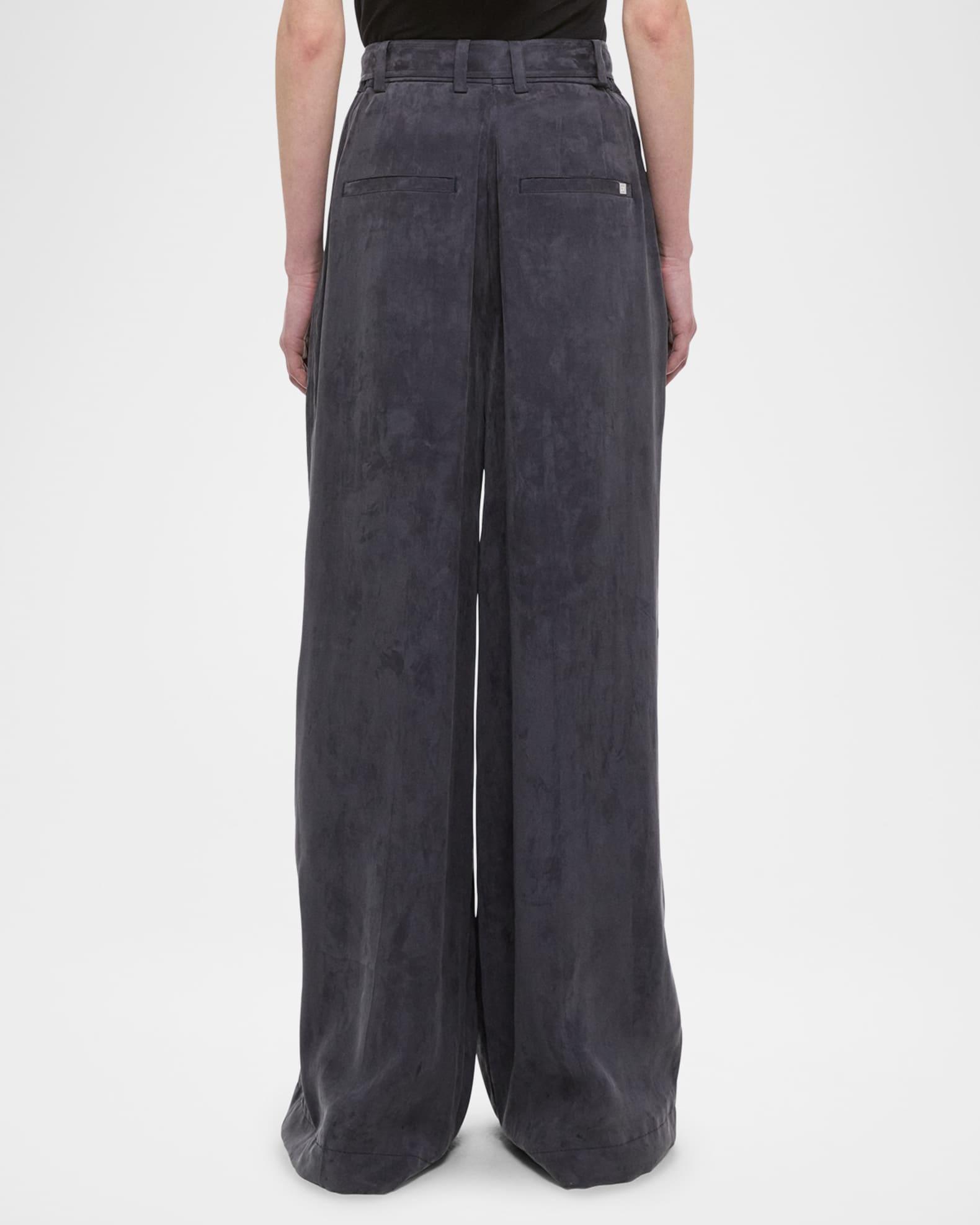 Fluid Wide-Leg Trousers with Belt Product Image