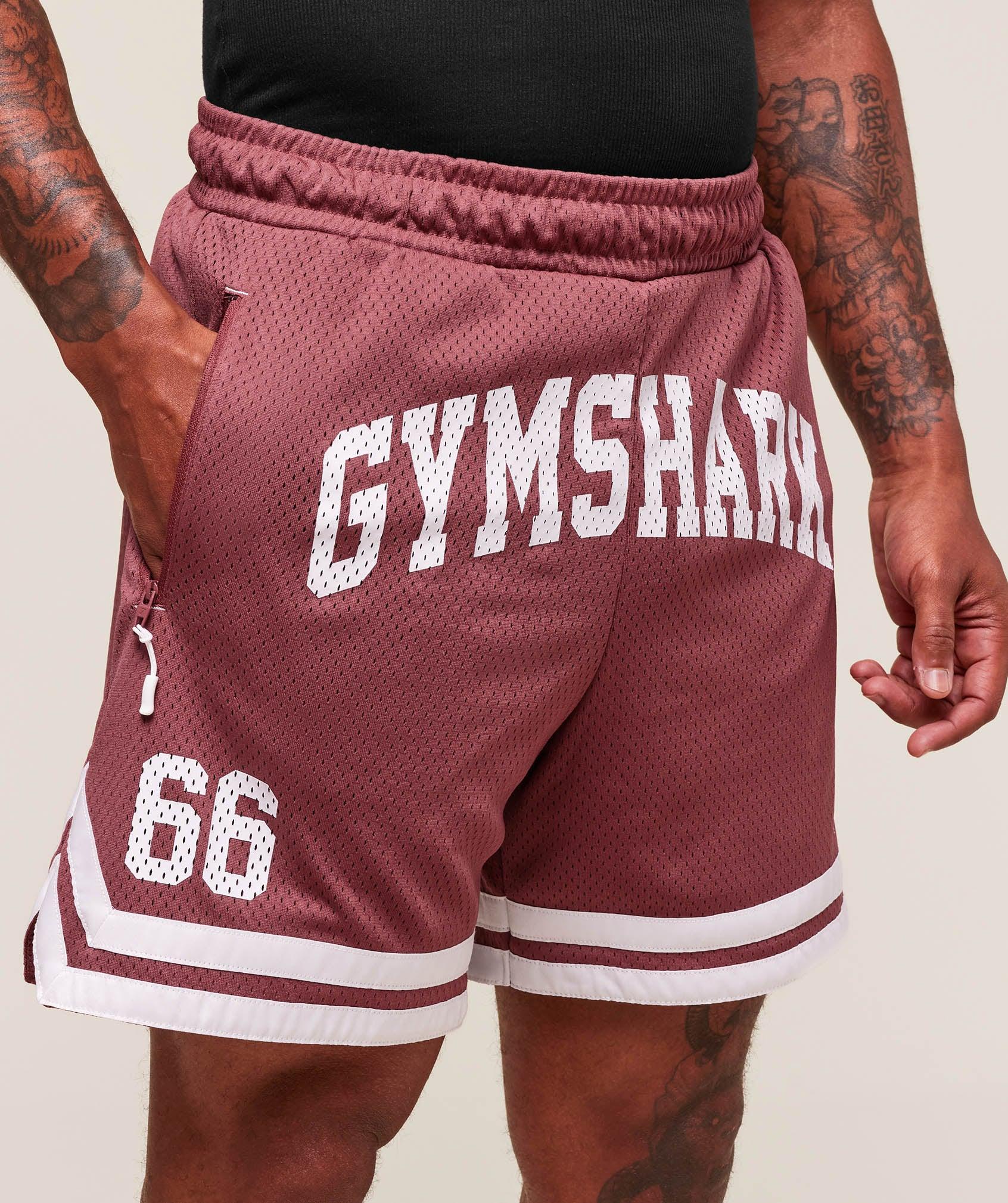 Gymshark Campus Mesh Shorts - Washed Berry Pink Male Product Image