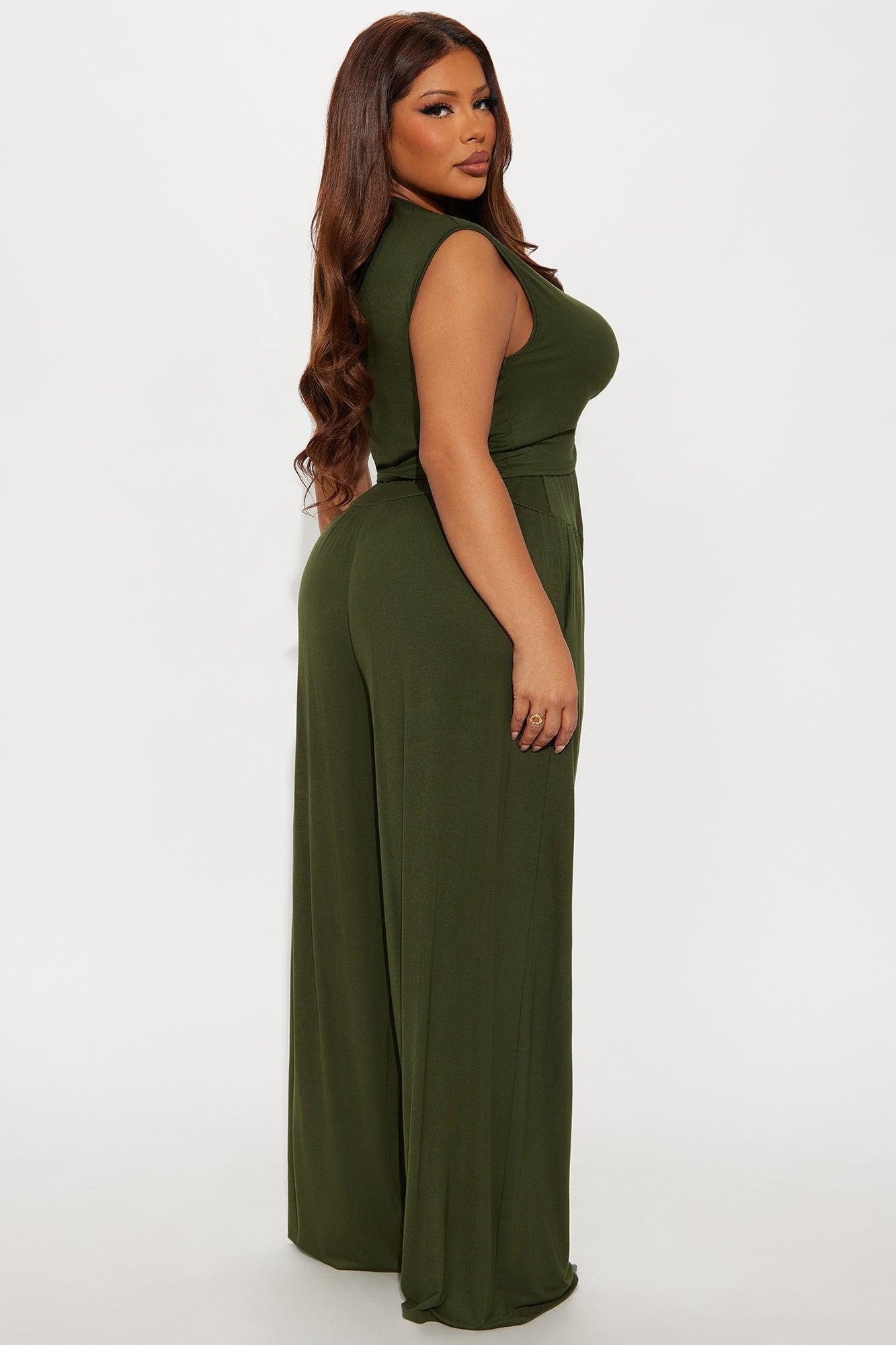 Charlotte Rayon Pant Set - Olive Female Product Image