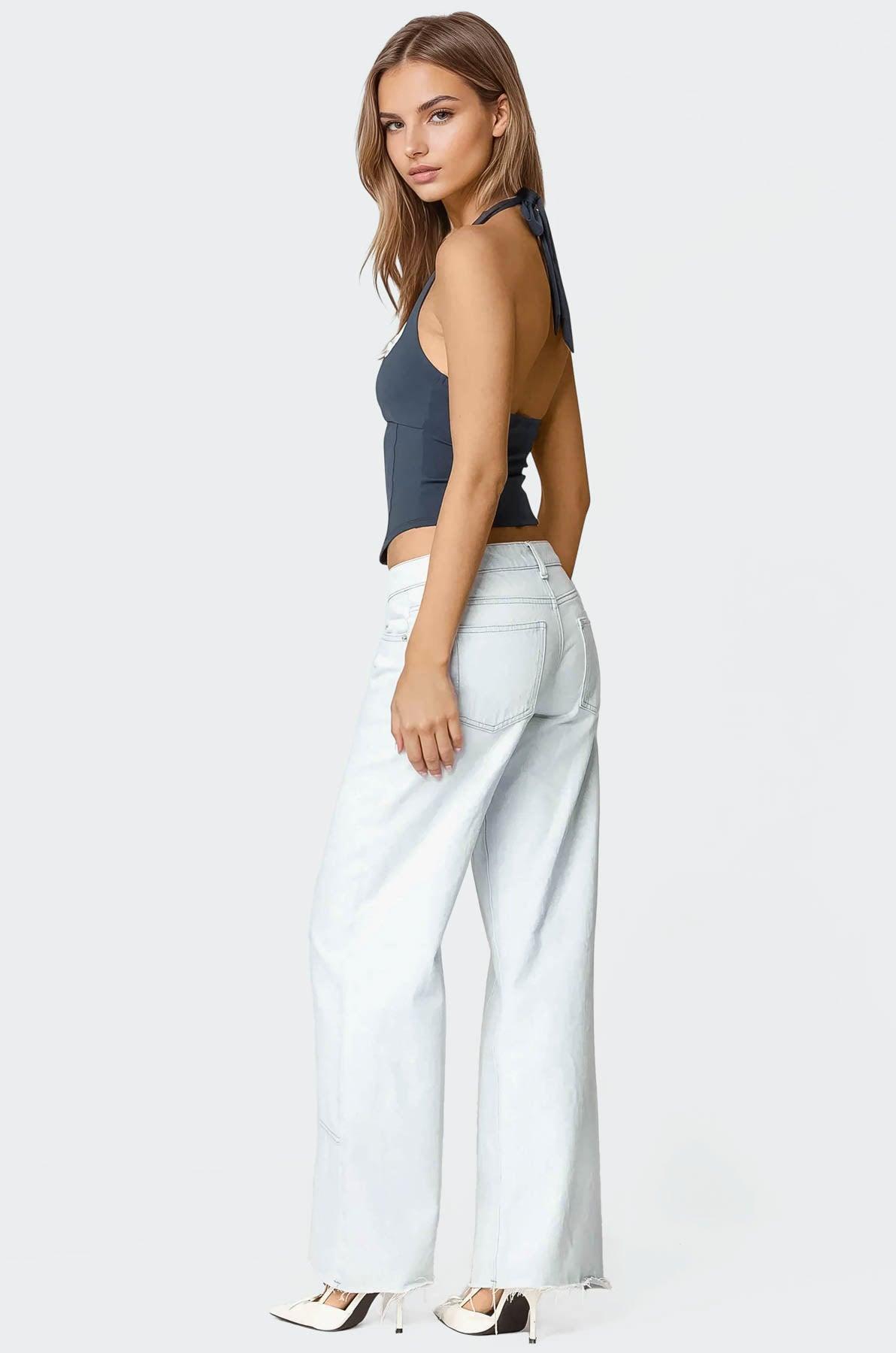 Peekaboo Lace Halter Bustier Top Product Image