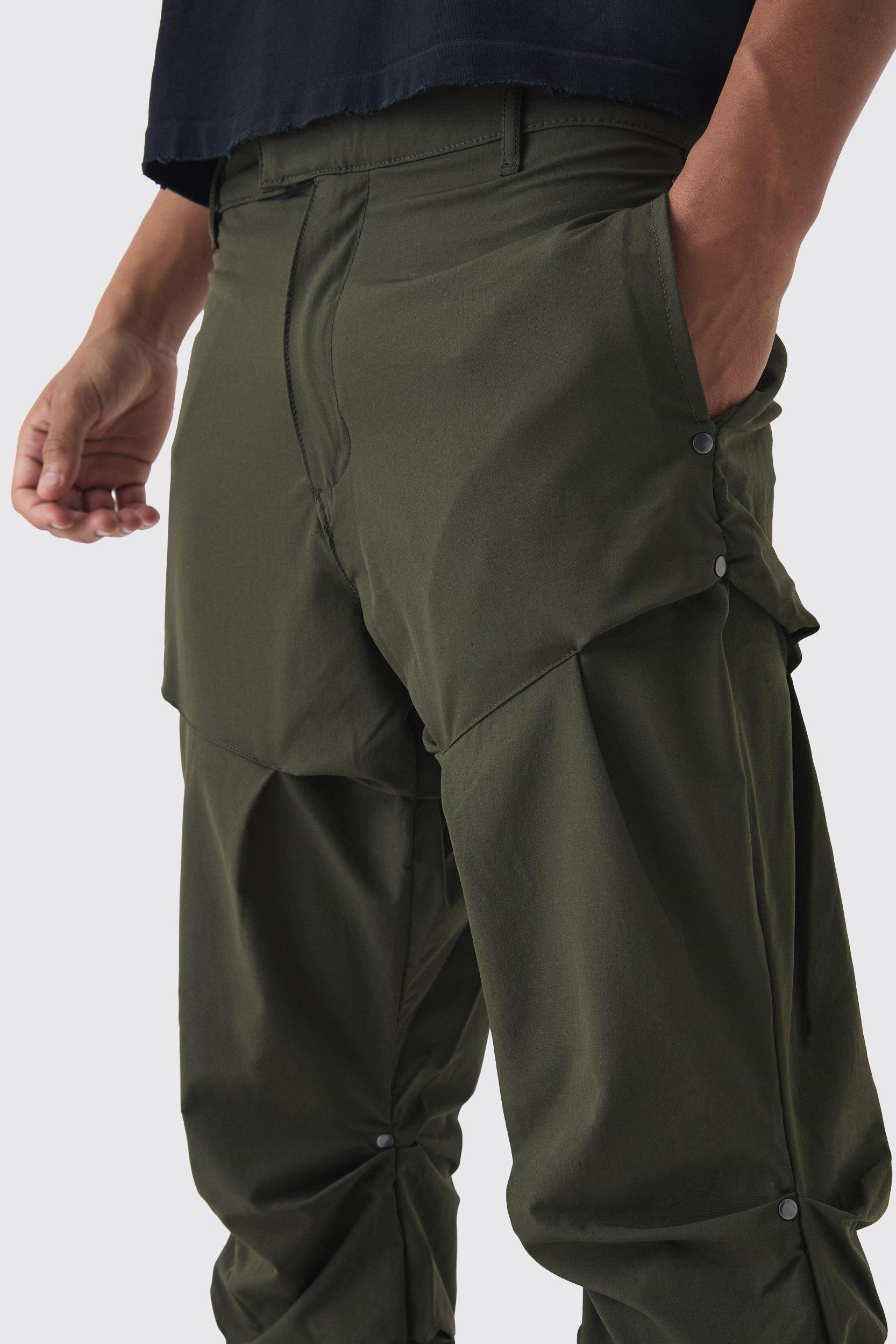 Slim Fit Flare Stacked Pants With Ruched Detail | boohooMAN USA Product Image