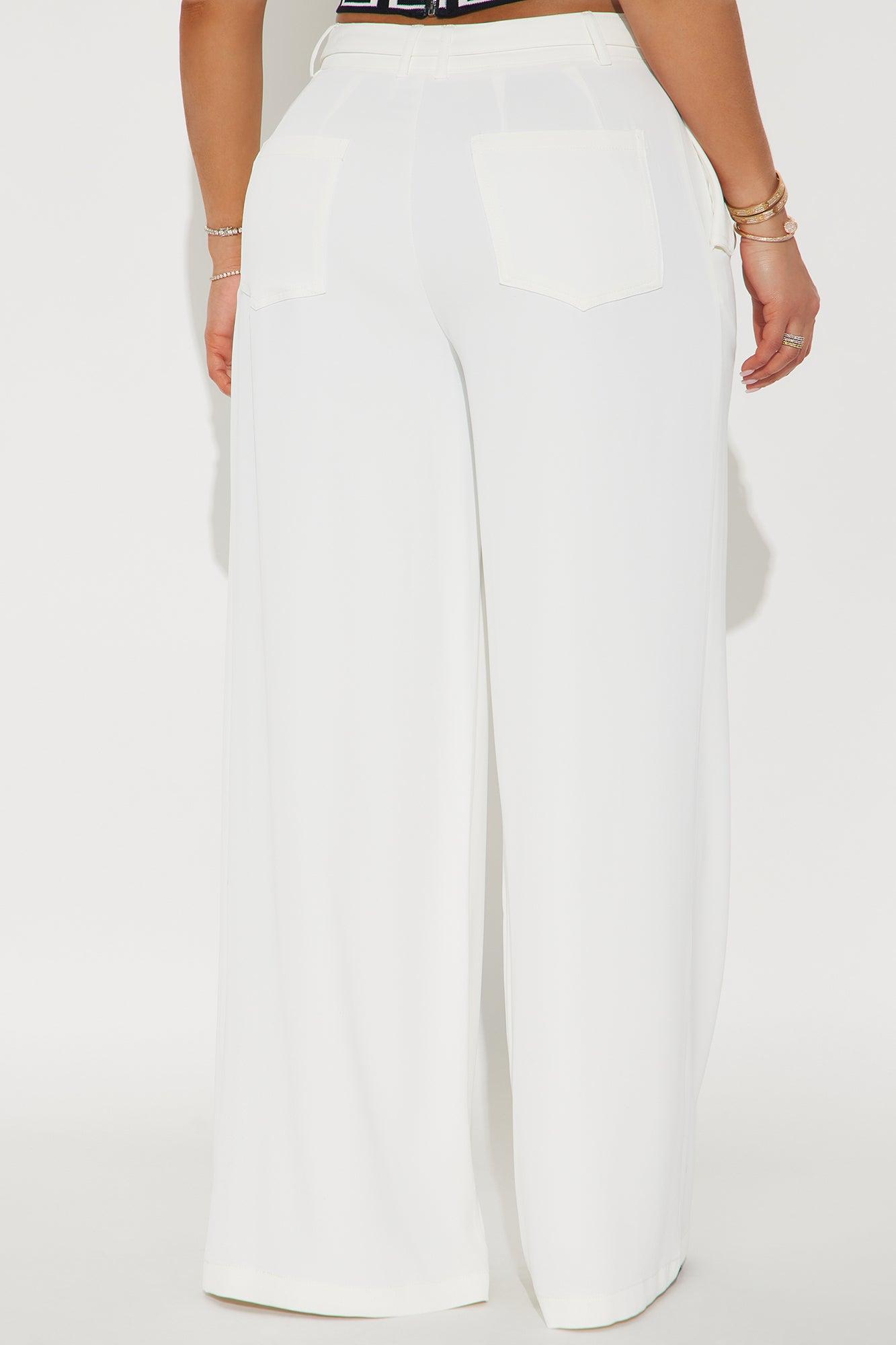 Selina Wide Leg Trouser - Ivory Product Image