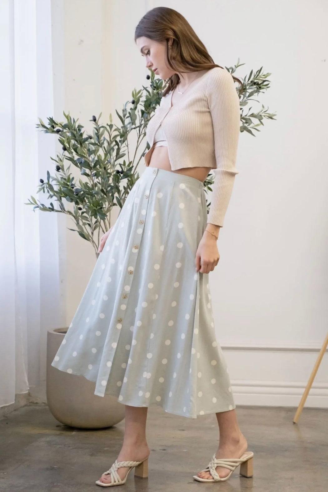 Polka Dot Midi Skirt Product Image