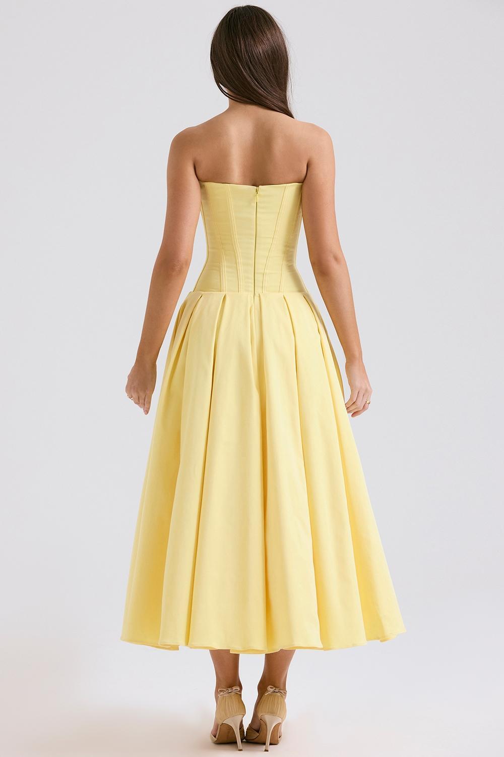 Lady Sunshine Strapless Tulle Midi Dress Product Image