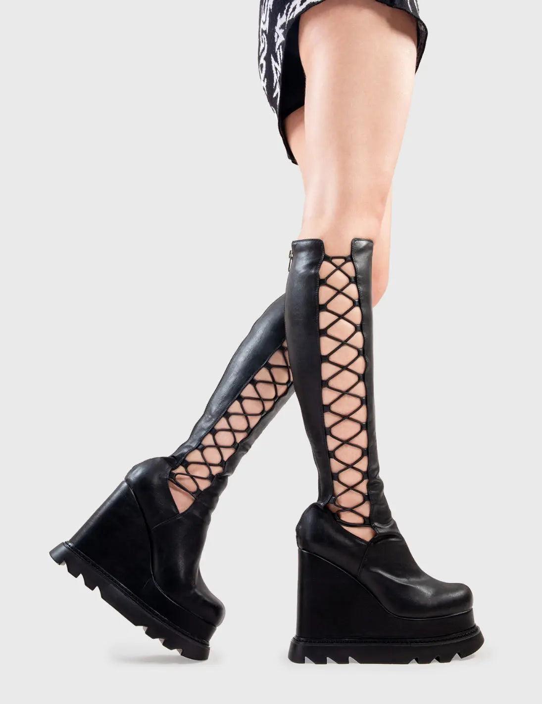String Along Chunky Platform Knee High Boots Product Image