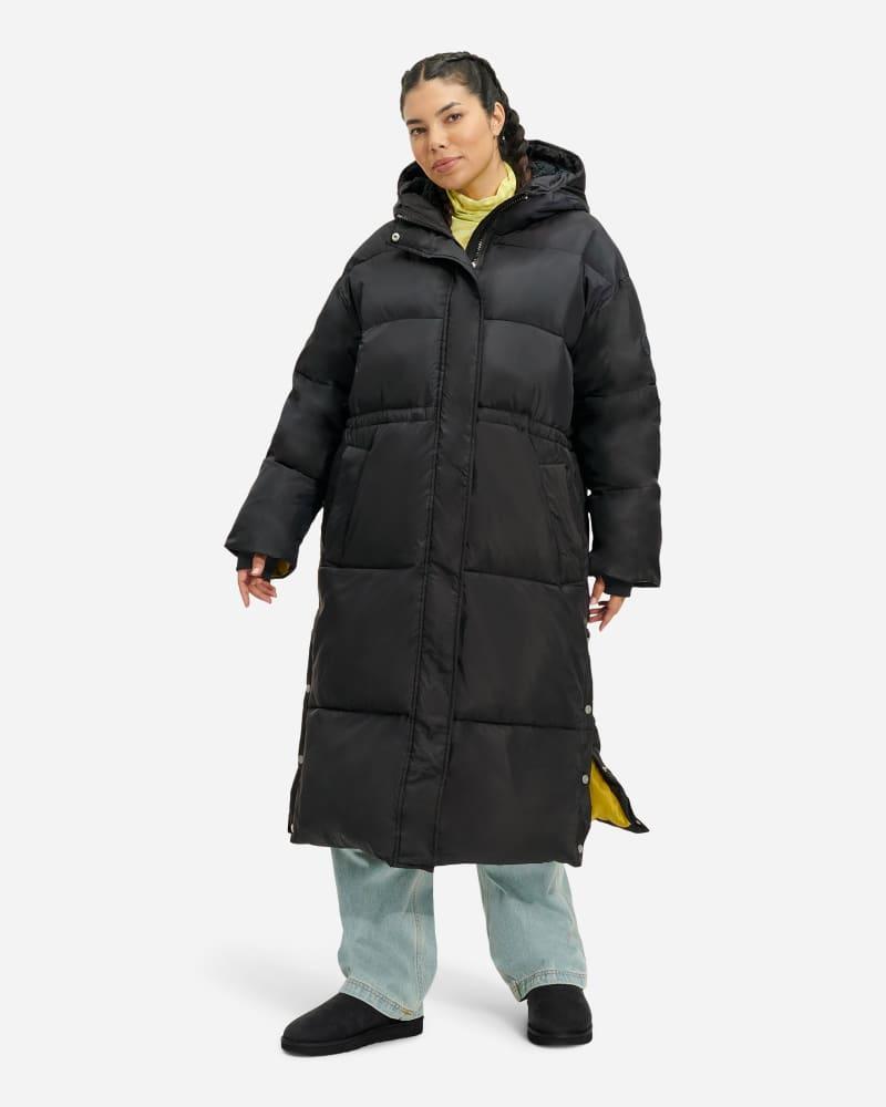 Womens Keeley Long Hooded Puffer Coat Product Image