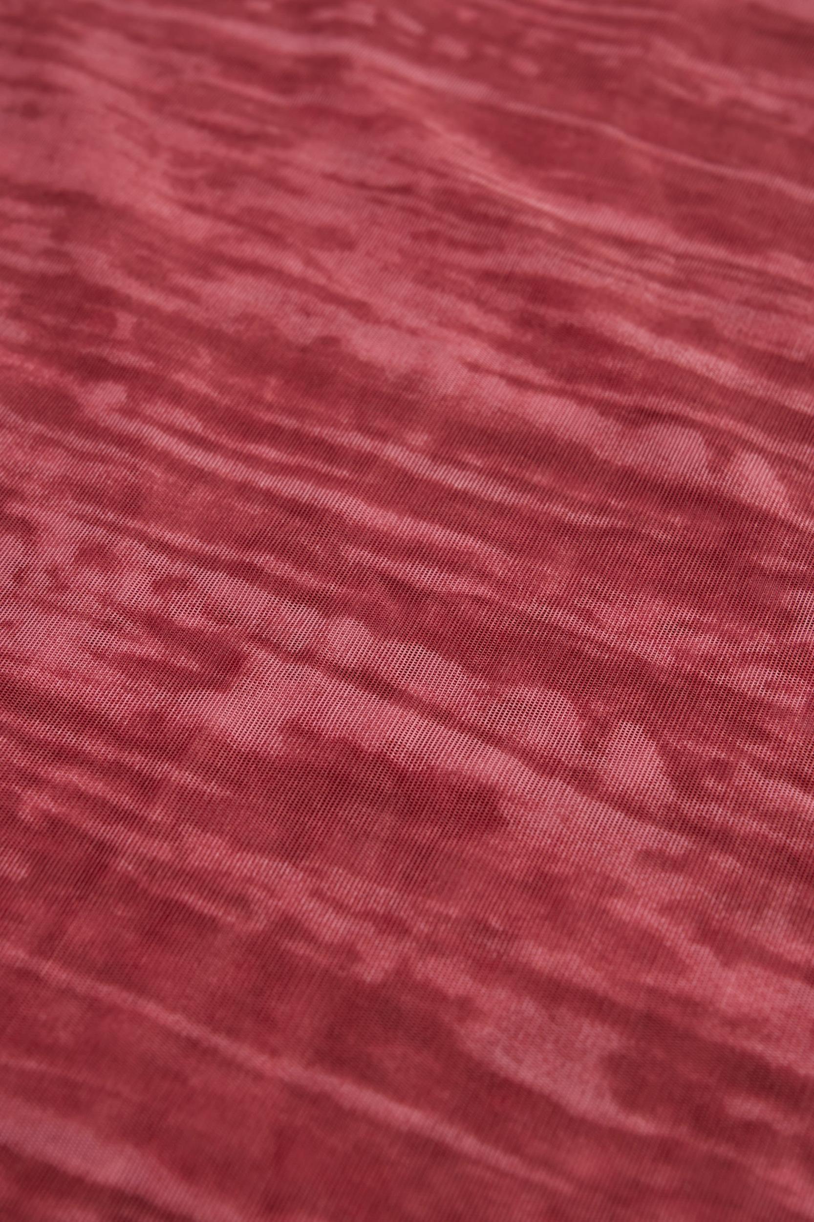 Ruffled Mid-Rise Flared Trousers in Red Print Female Product Image