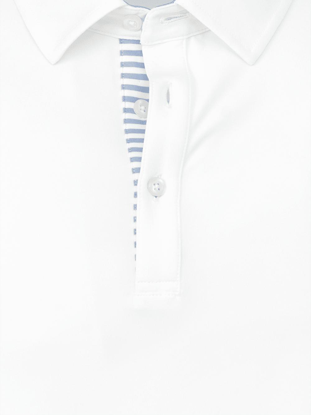 Performance Blend Three Button Polo - White Product Image