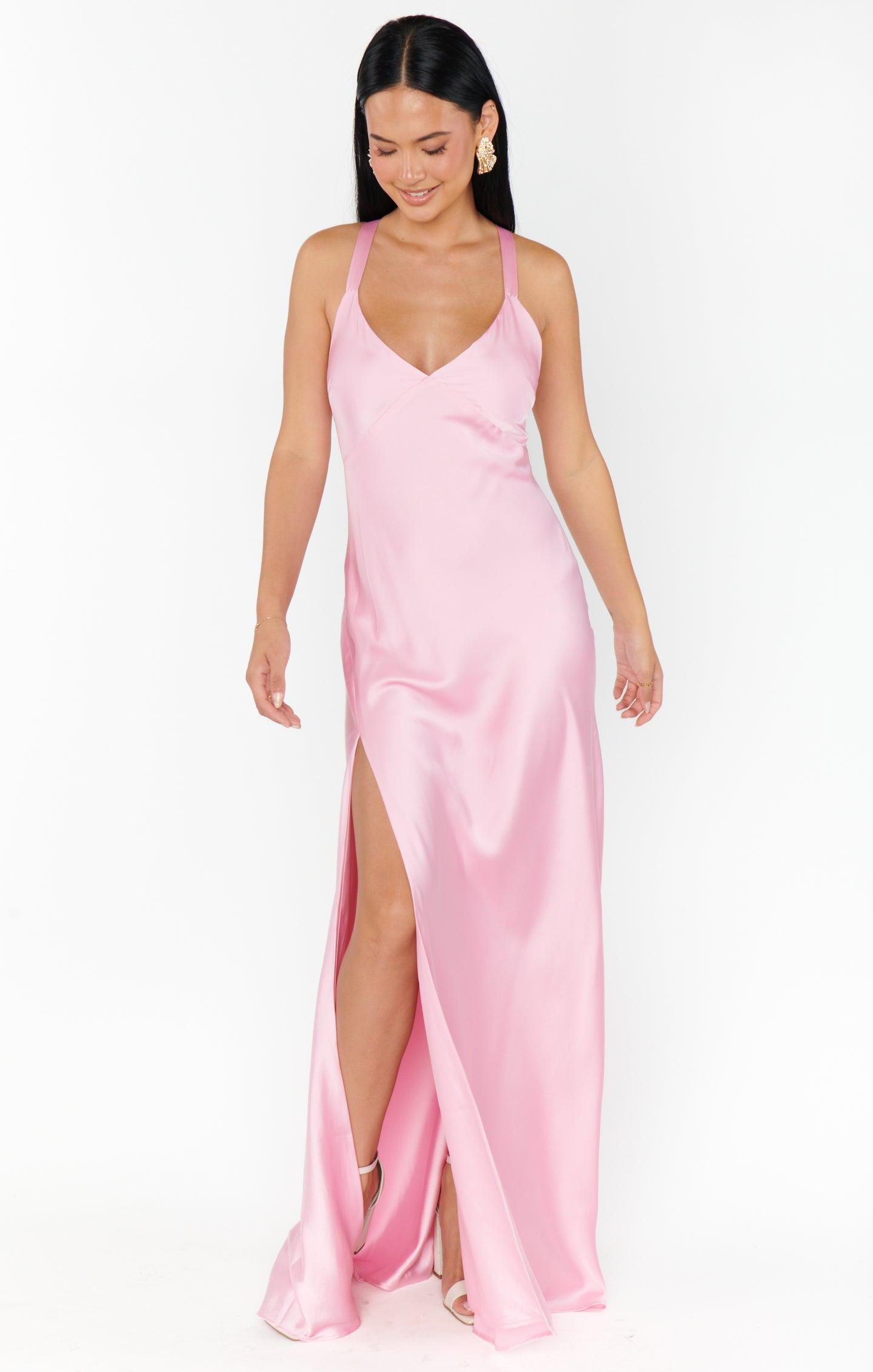 Anderson Maxi Dress ~ Light Pink Luxe Satin Product Image