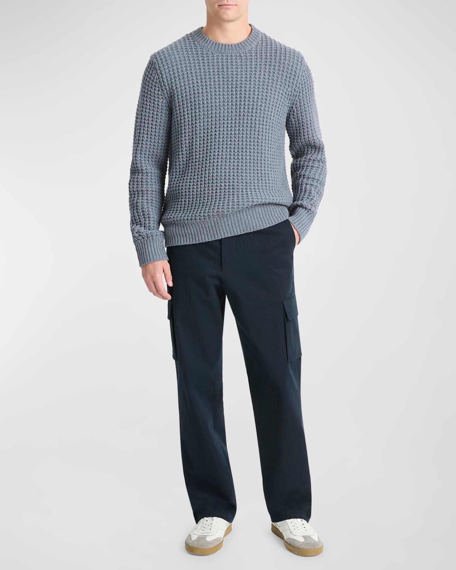 Mens Macro Waffle Knit Crewneck Sweater Product Image