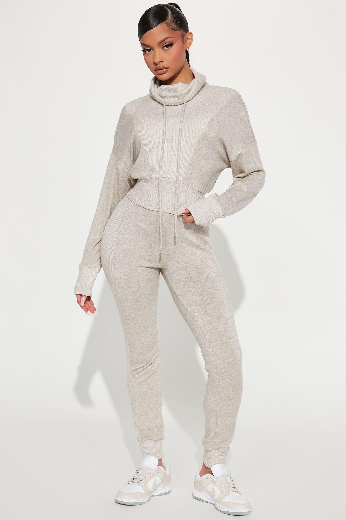 Just Lounging Pant Set - Oatmeal Product Image