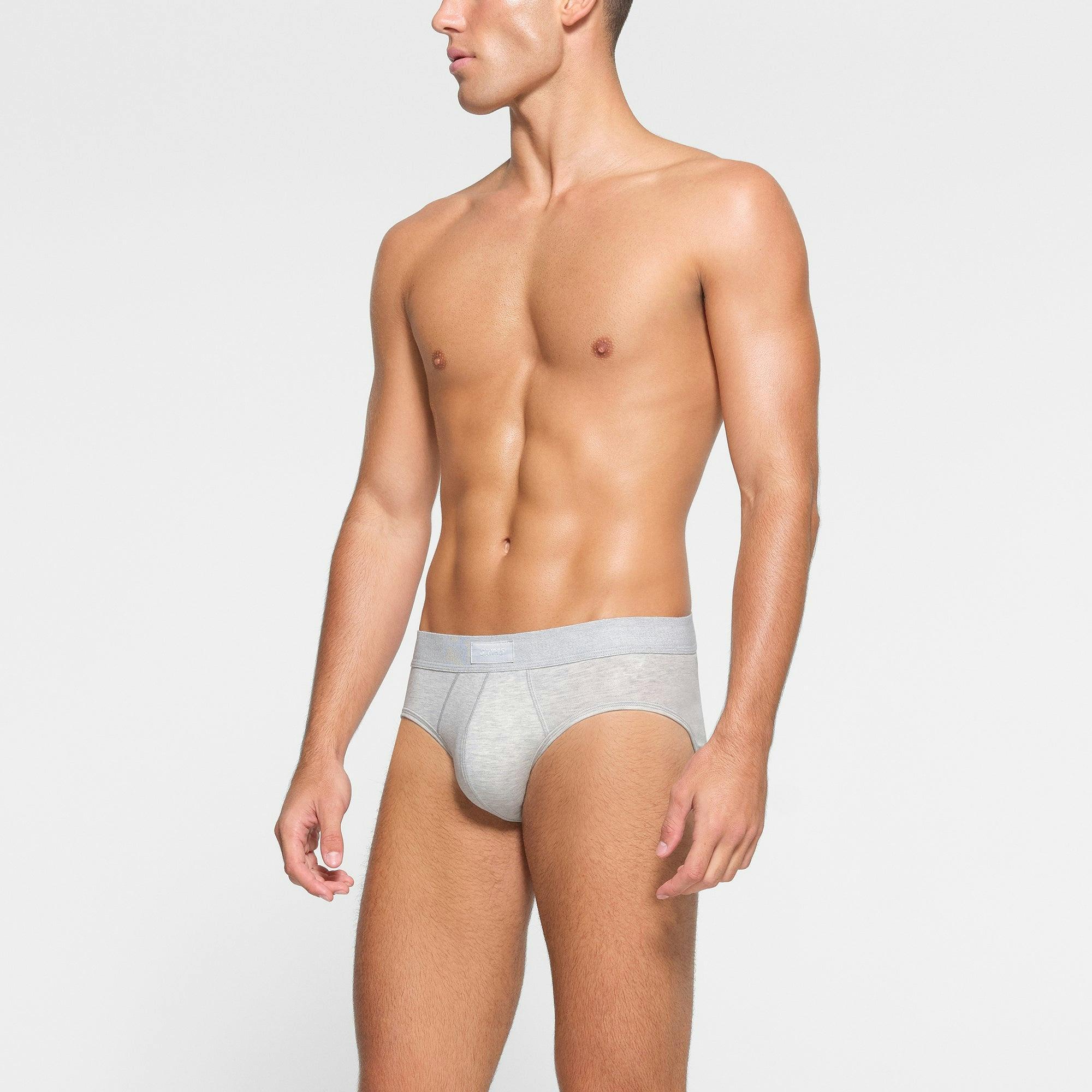 SKIMS COTTON MENS BRIEF | LIGHT HEATHER GREY Product Image