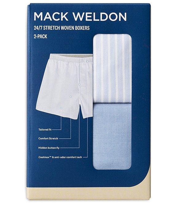 Mack Weldon 24/7 4#double; Inseam Stripe Stretch Woven Boxer Briefs 2-Pack Product Image
