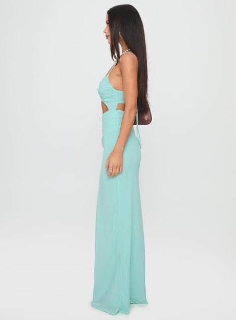 No Control Keyhole Maxi Dress Aqua Product Image