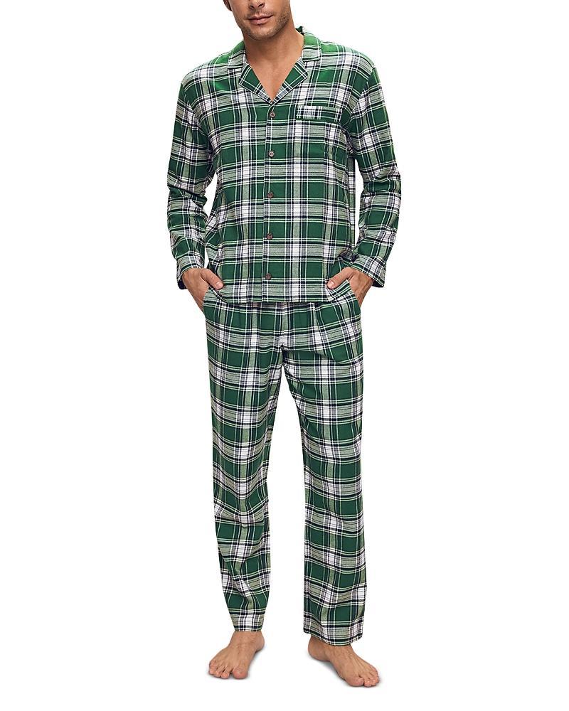 Mens Long Flannel Pajama Set Product Image