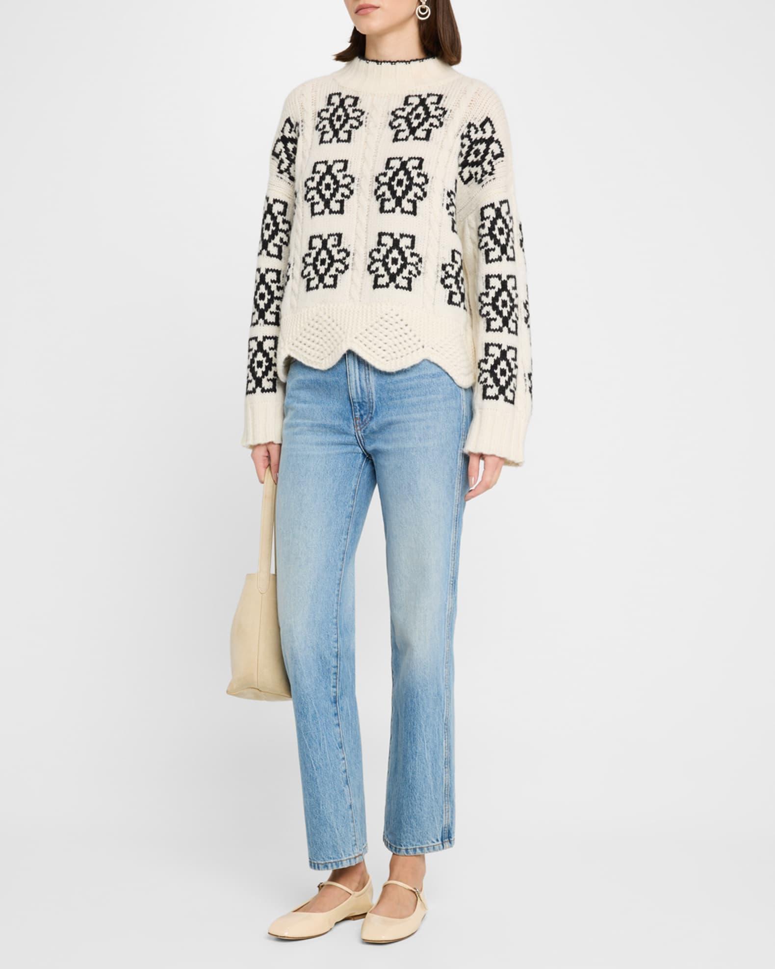 Sienna Cable-Knit Intarsia Sweater Product Image