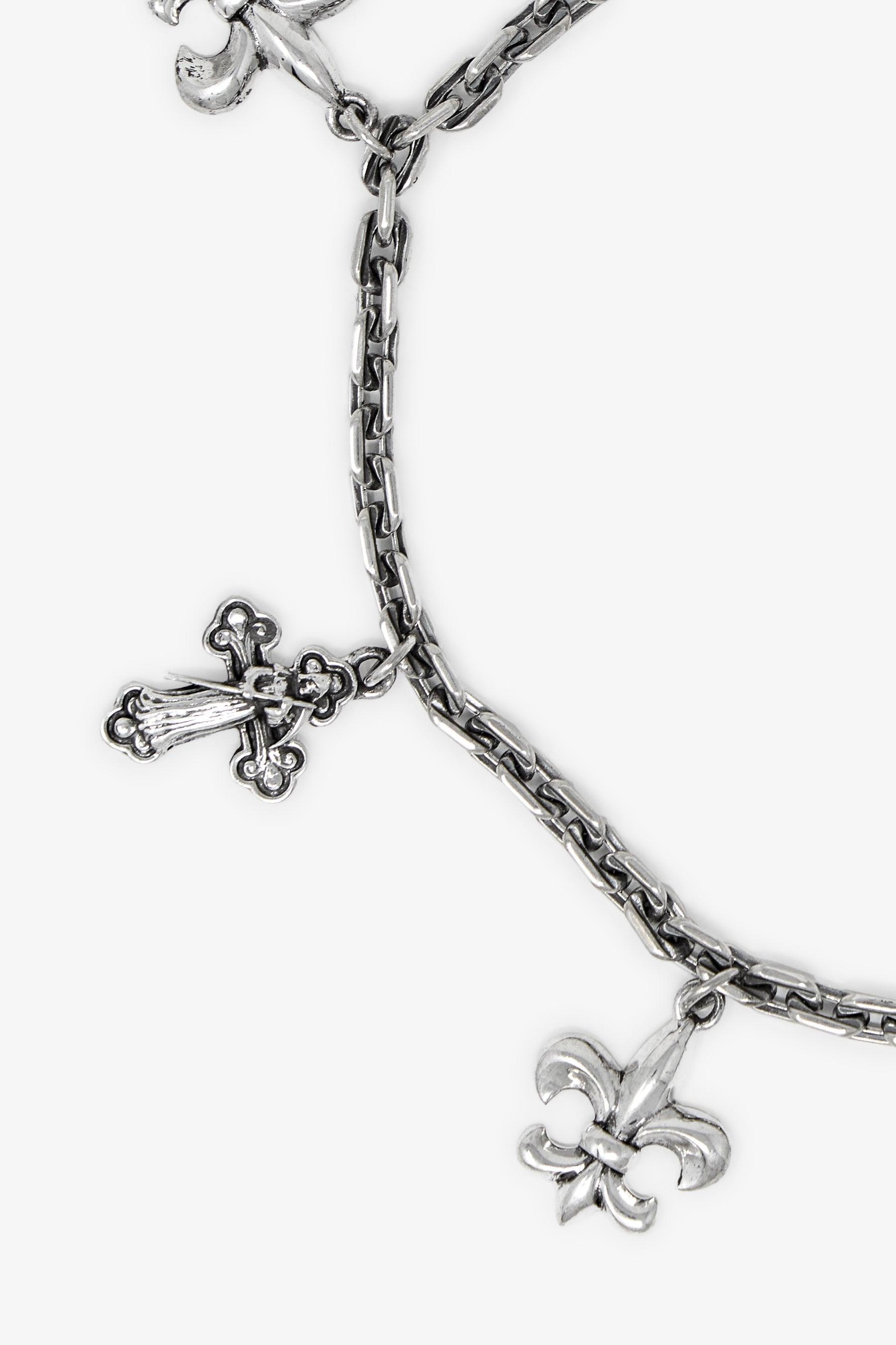 Gothic Sterling Silver Charm Bracelet - Silver Product Image