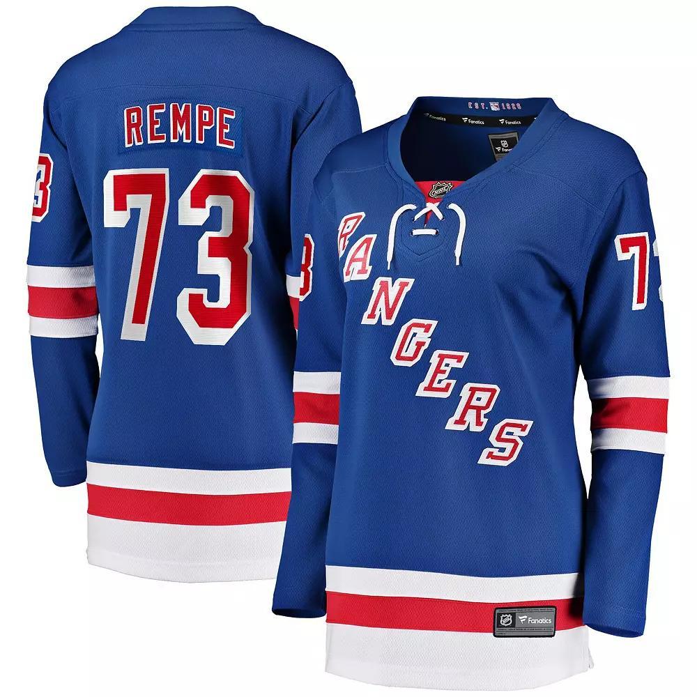 Women's Fanatics Matt Rempe Blue New York Rangers Home Breakaway Jersey,  Product Image
