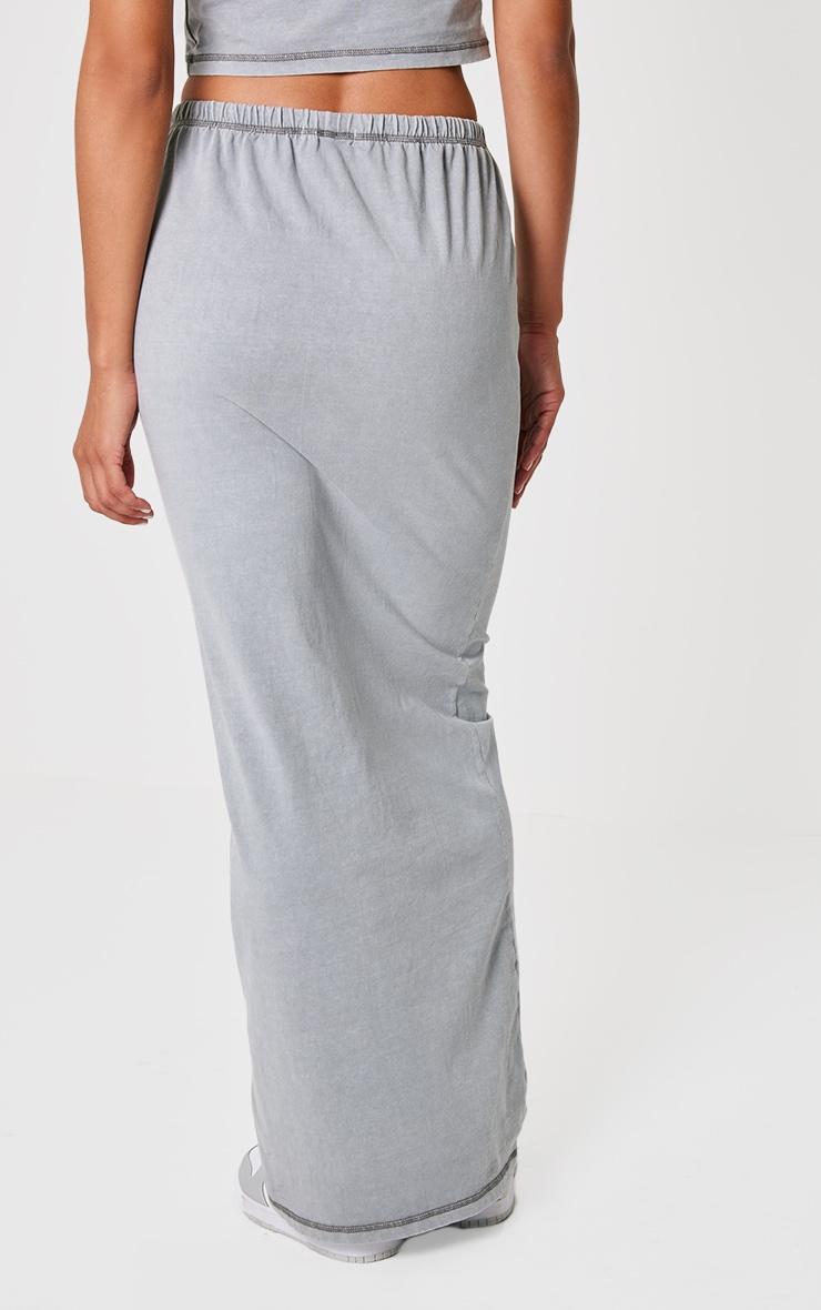 Grey Cotton Washed Maxi Skirt Product Image