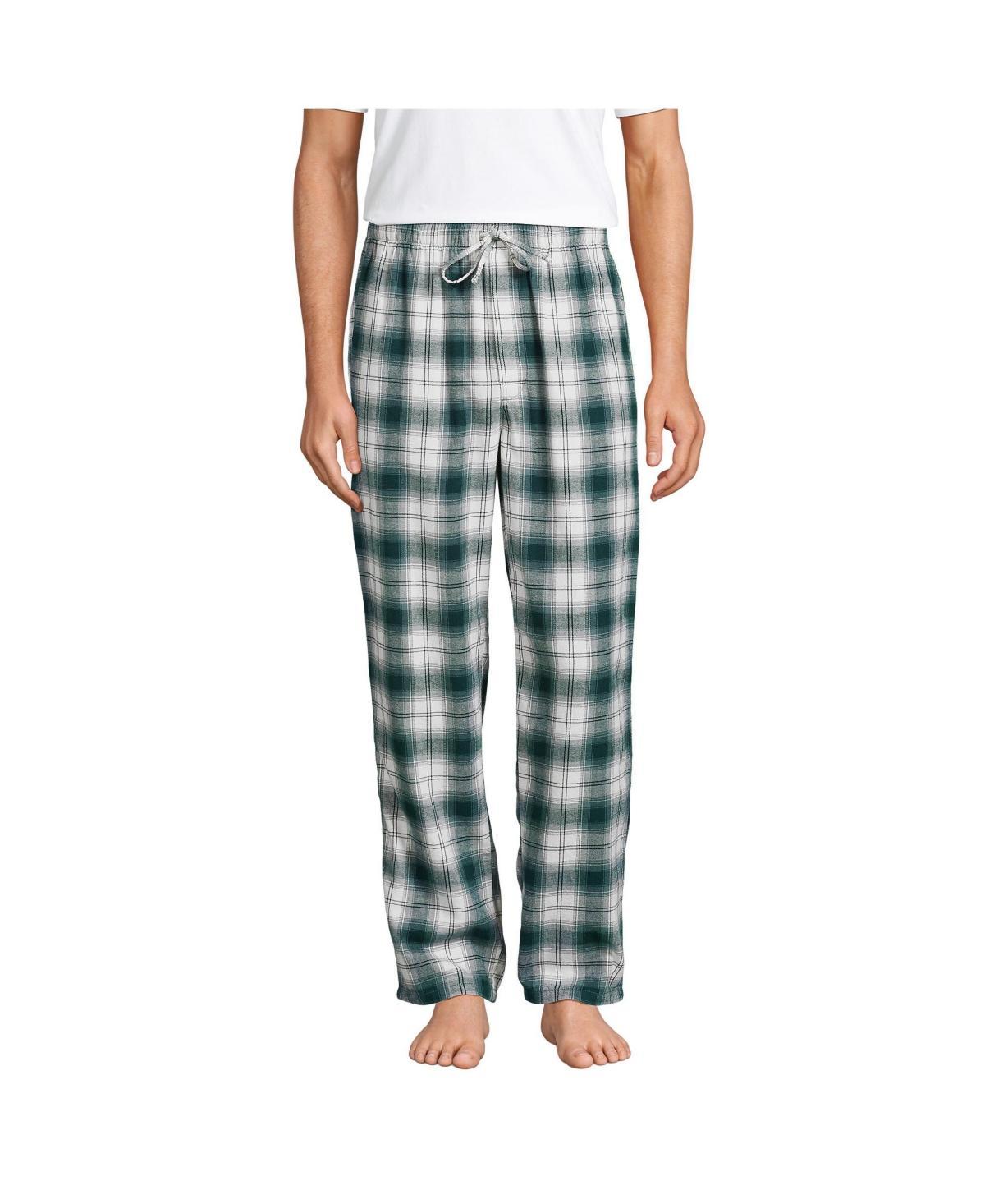 Men's Lands' End Flannel Pajama Sleep Pants, Size: Large, Deep  Blue Product Image