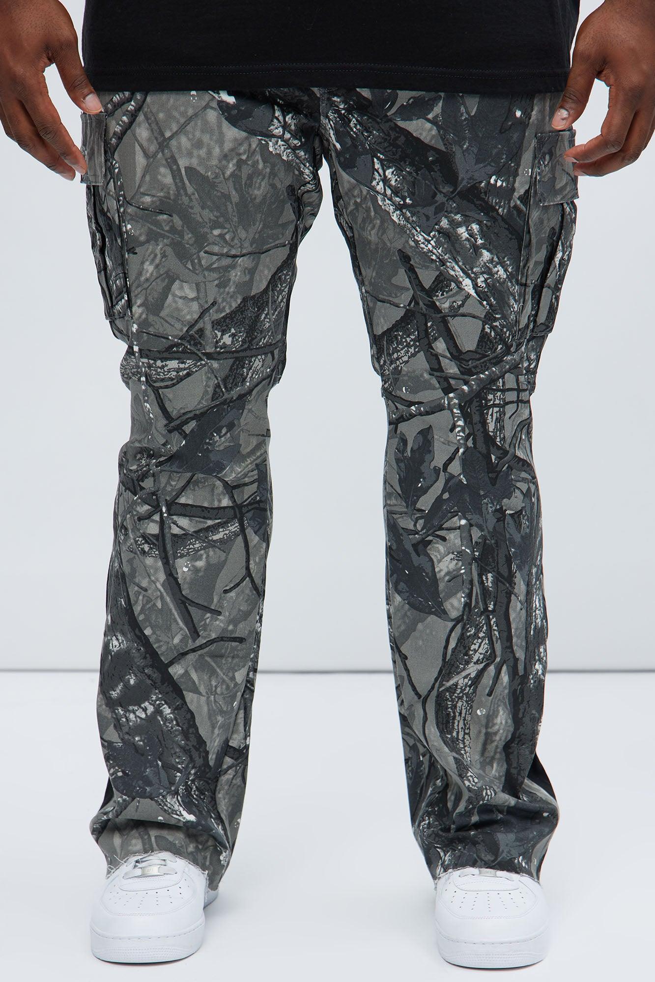 All Over Print Stacked Twill Flare Pant - Grey/combo Product Image