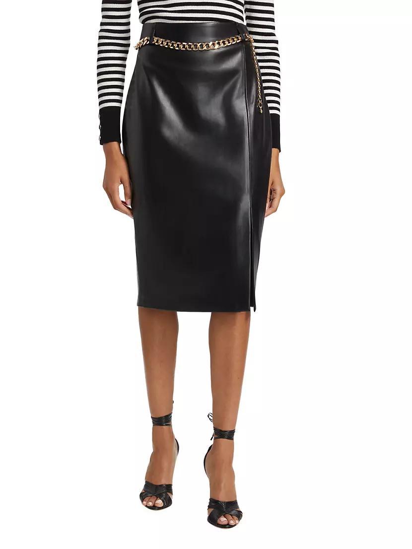 The Ashlen Faux Leather Pencil Skirt Product Image