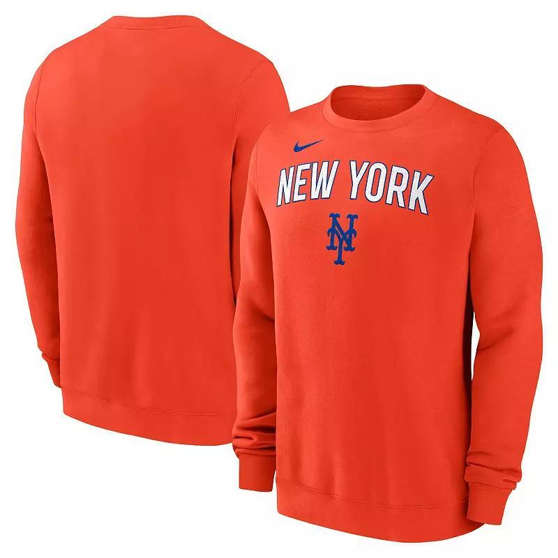 Men's Nike Orange New York Mets Pullover Sweatshirt,  Product Image