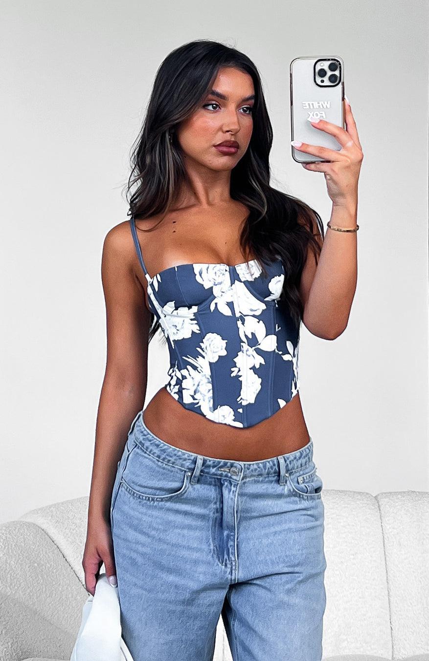 In The Morning Bustier Navy Rose Product Image