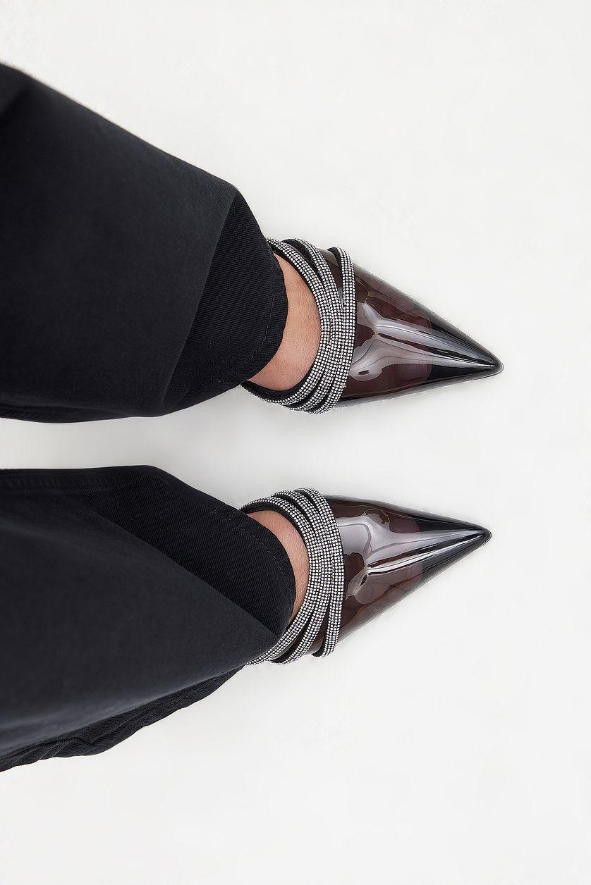 Rhinestone Strap Heels Product Image