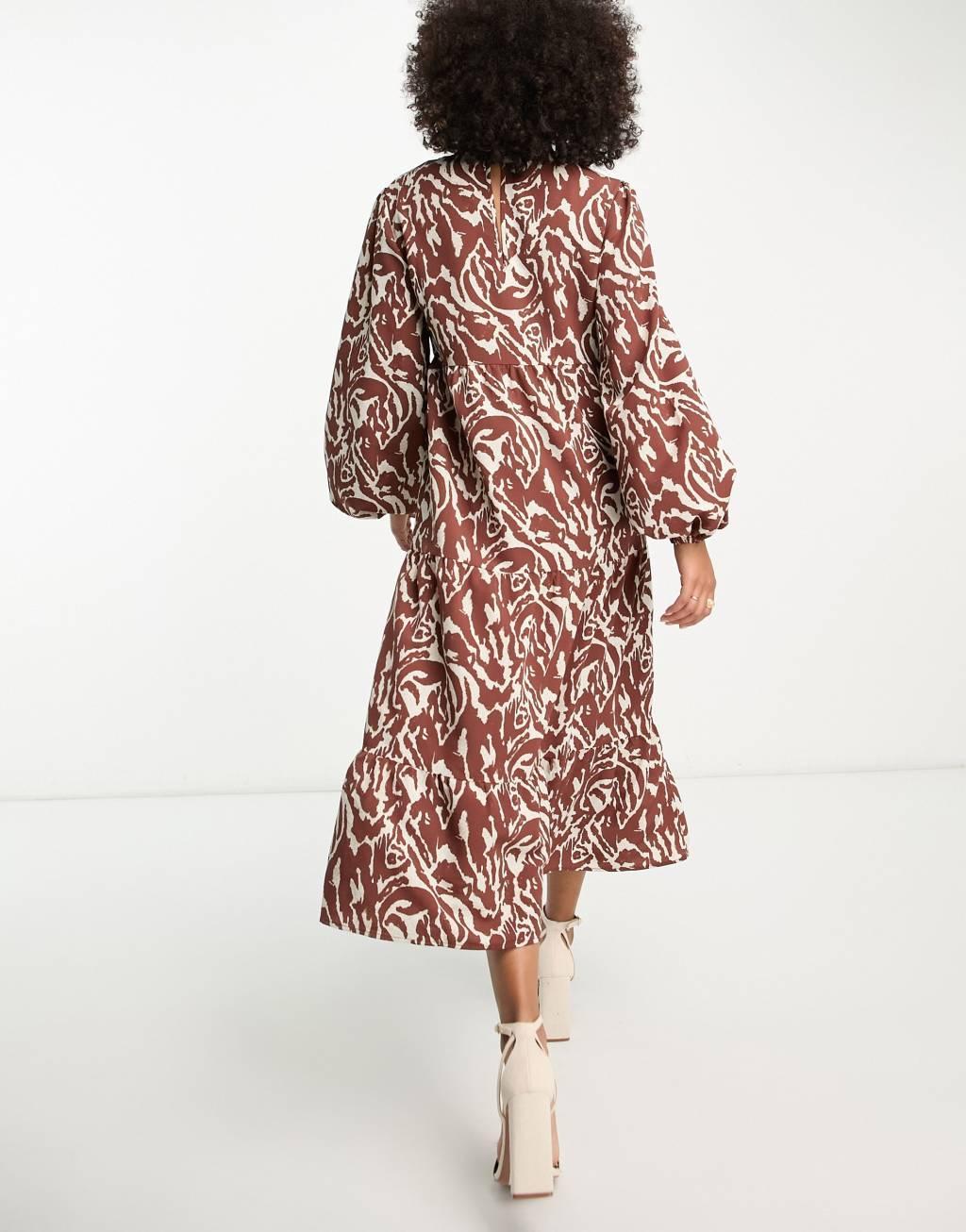 Pretty Lavish smock midaxi dress Product Image