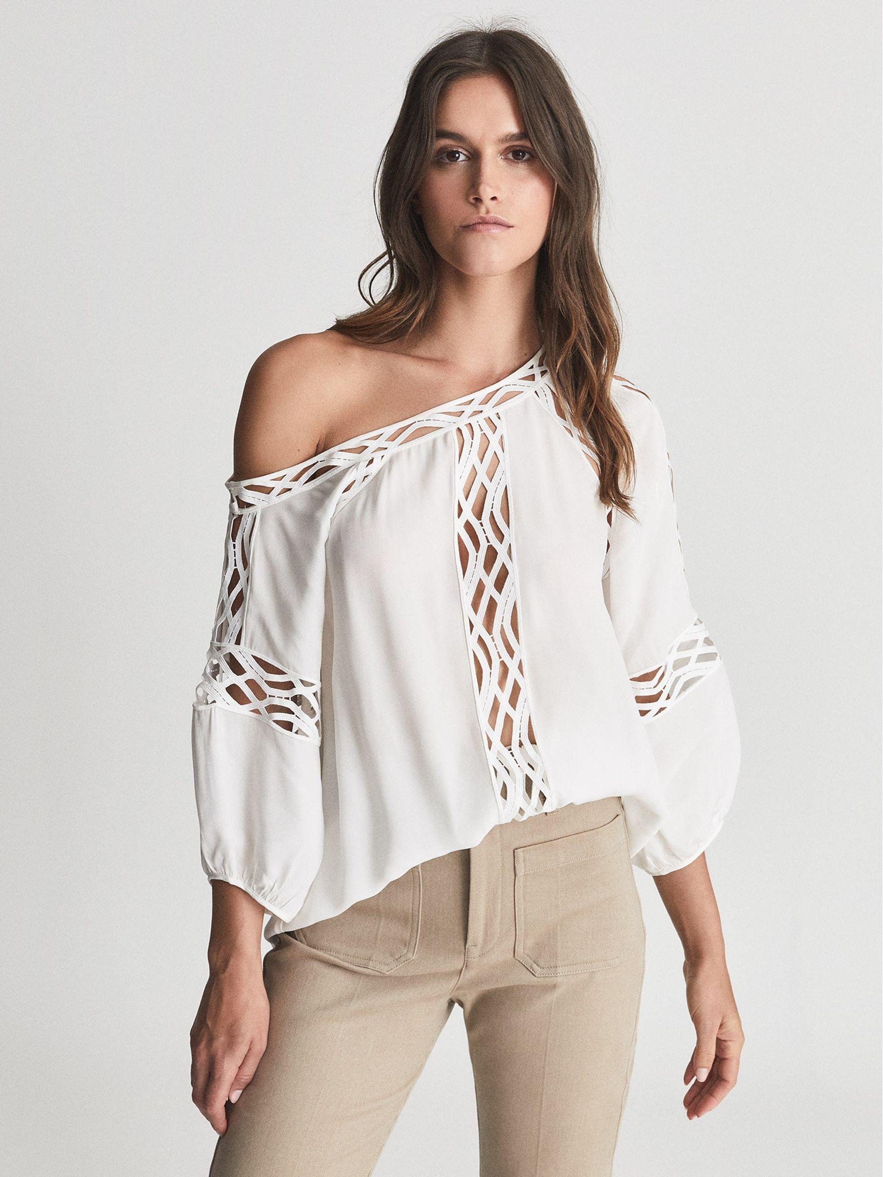 Lace Detail Blouse in Ivory Product Image