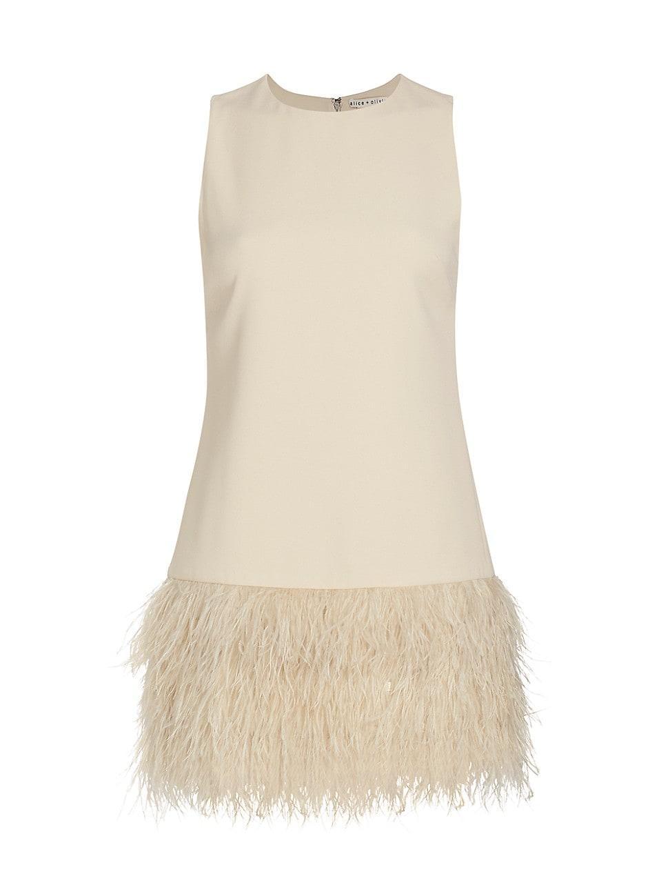 Coley Feather Dress Alice + Olivia Product Image