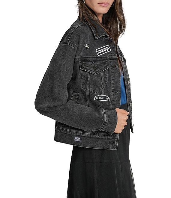 DKNY by Donna Karan Pins And Patches Denim Trucker Jacket Product Image