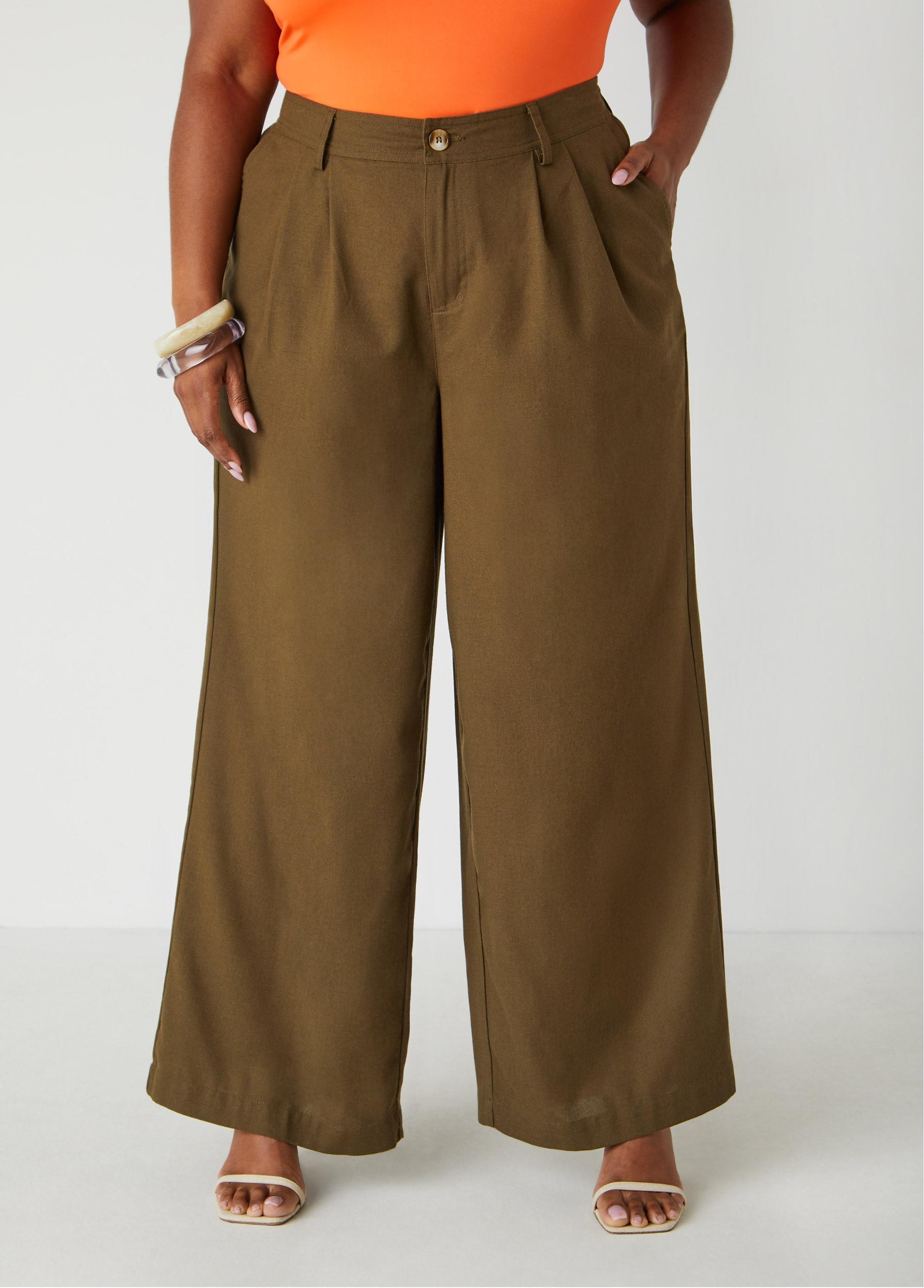 Woven High Waist Wide Leg Pants Product Image