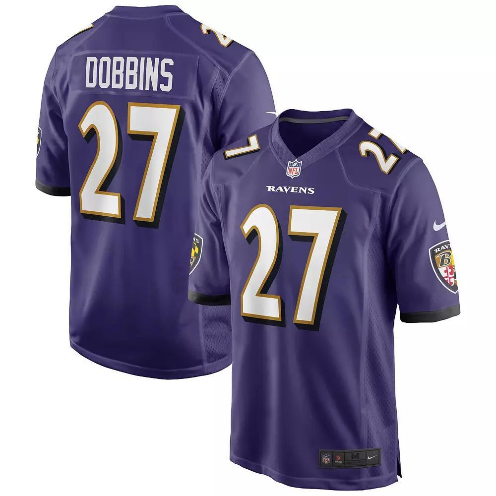 Men's Nike J.K. Dobbins Purple Baltimore Ravens Game Jersey, Size: Medium Product Image