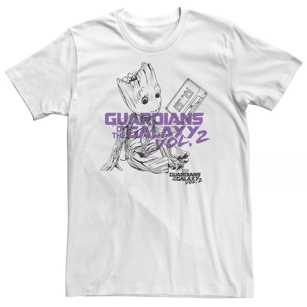 Big & Tall Marvel Guardians Of The Galaxy Vol. 2 Groot Outline Tee, Men's, Size: 3XL, White Product Image