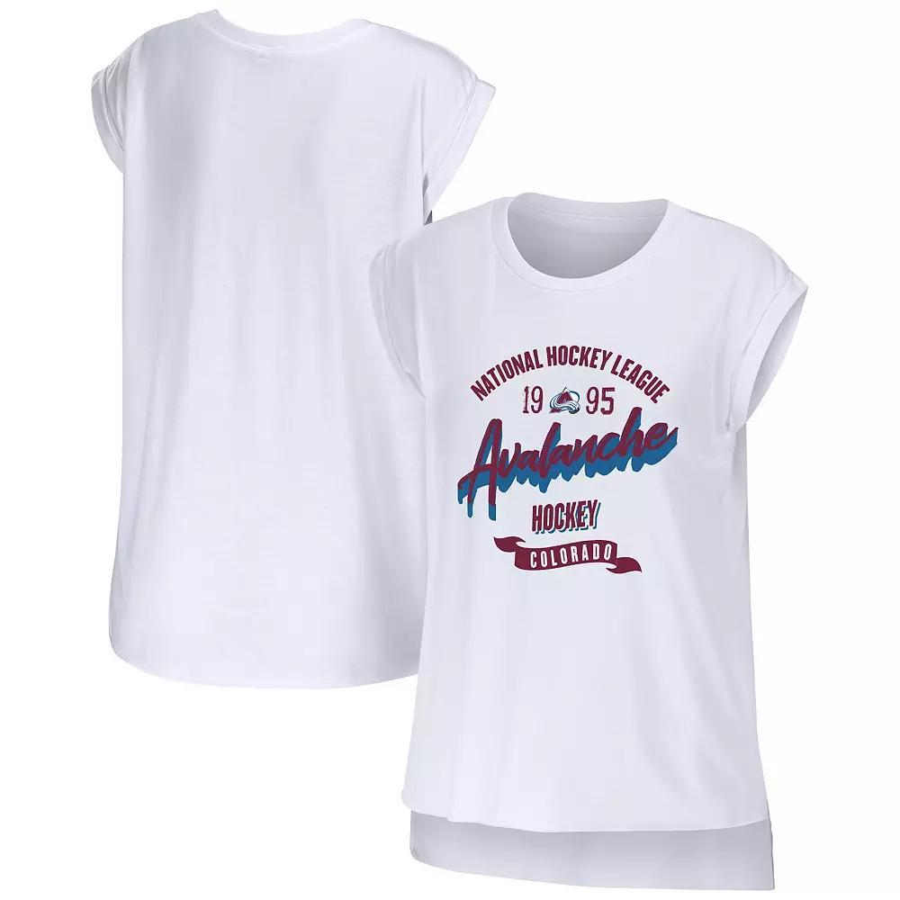 Women's WEAR by Erin Andrews White Colorado Avalanche Domestic Tank Top, Size: Medium Product Image