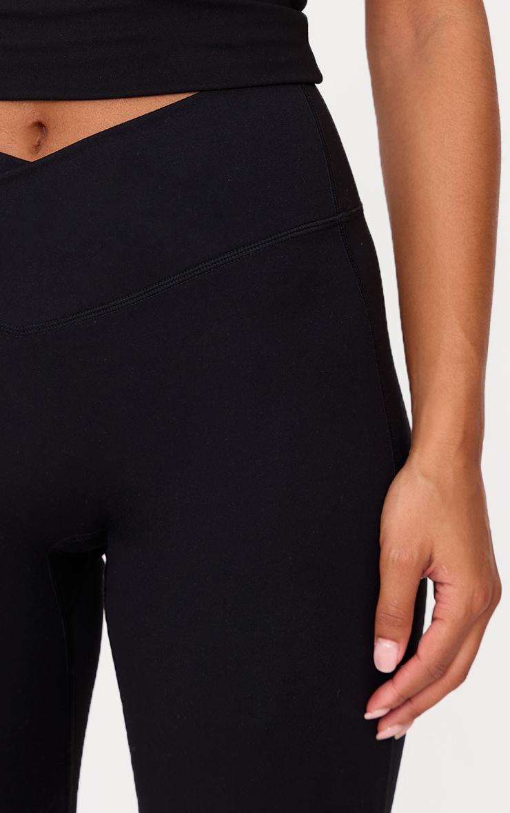 Black Sculpt Wrap Waist Yoga Pants Product Image