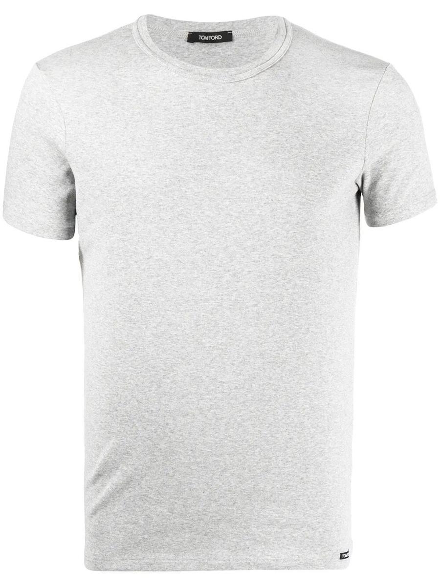 TOM FORD Placed Rib Slim-fit Lyocell And Cotton-blend T-shirt In Neutrals Product Image