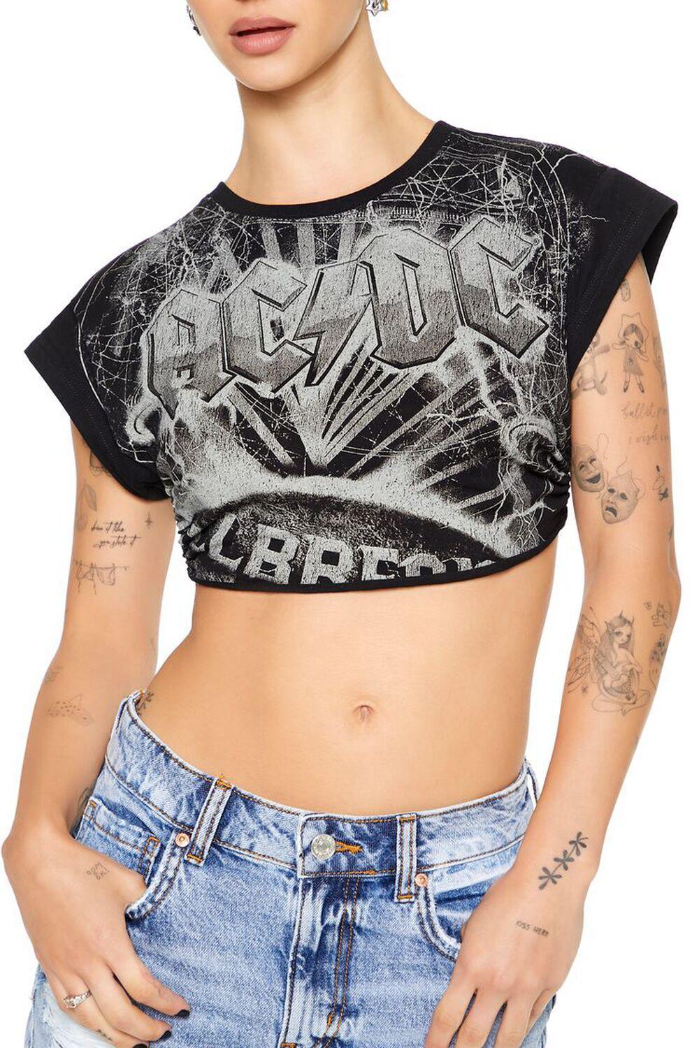 ACDC Graphic Cropped Tee | Forever 21 Product Image