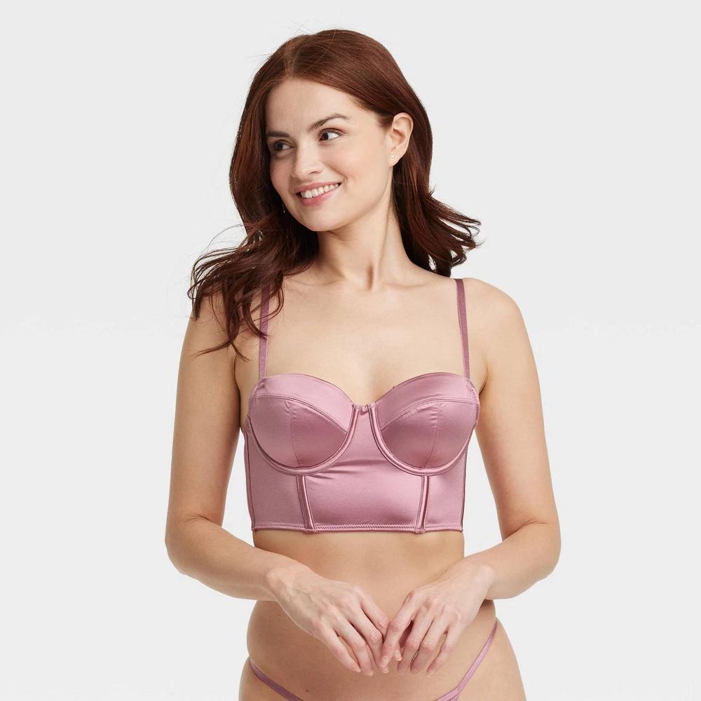 Womens Satin Lightly Lined Lingerie - Auden Mauve M Product Image