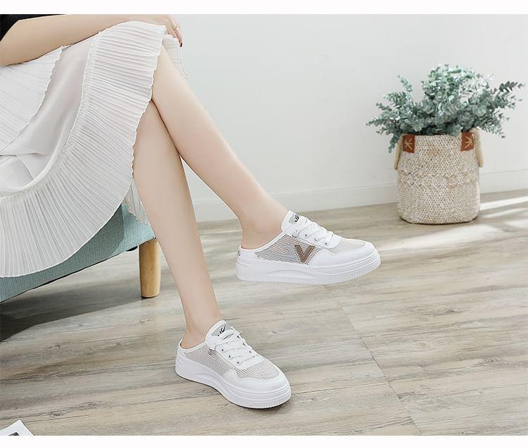 Platform Panel Mesh Sneaker Mules Product Image