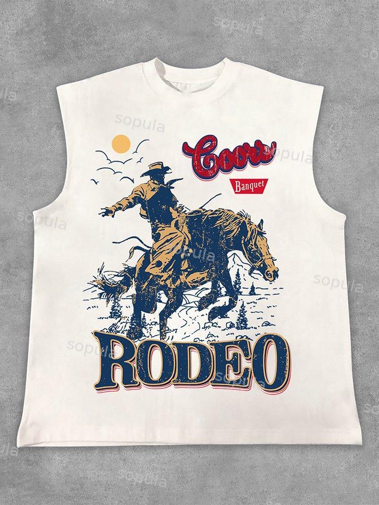 Sopula Coors Banquet Rodeo Classic Graphics Print Cotton Tank Top Product Image