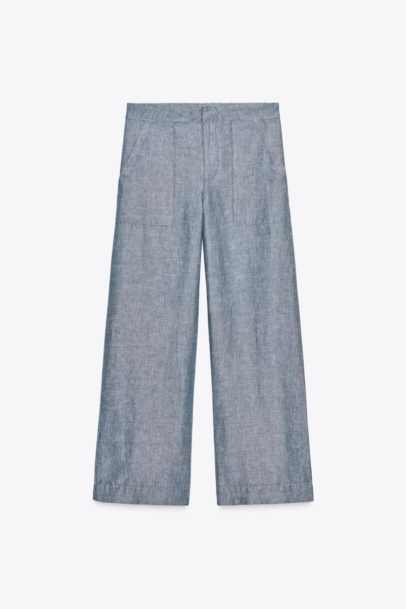 ZW COLLECTION WIDE LEG LINEN PANTS Product Image