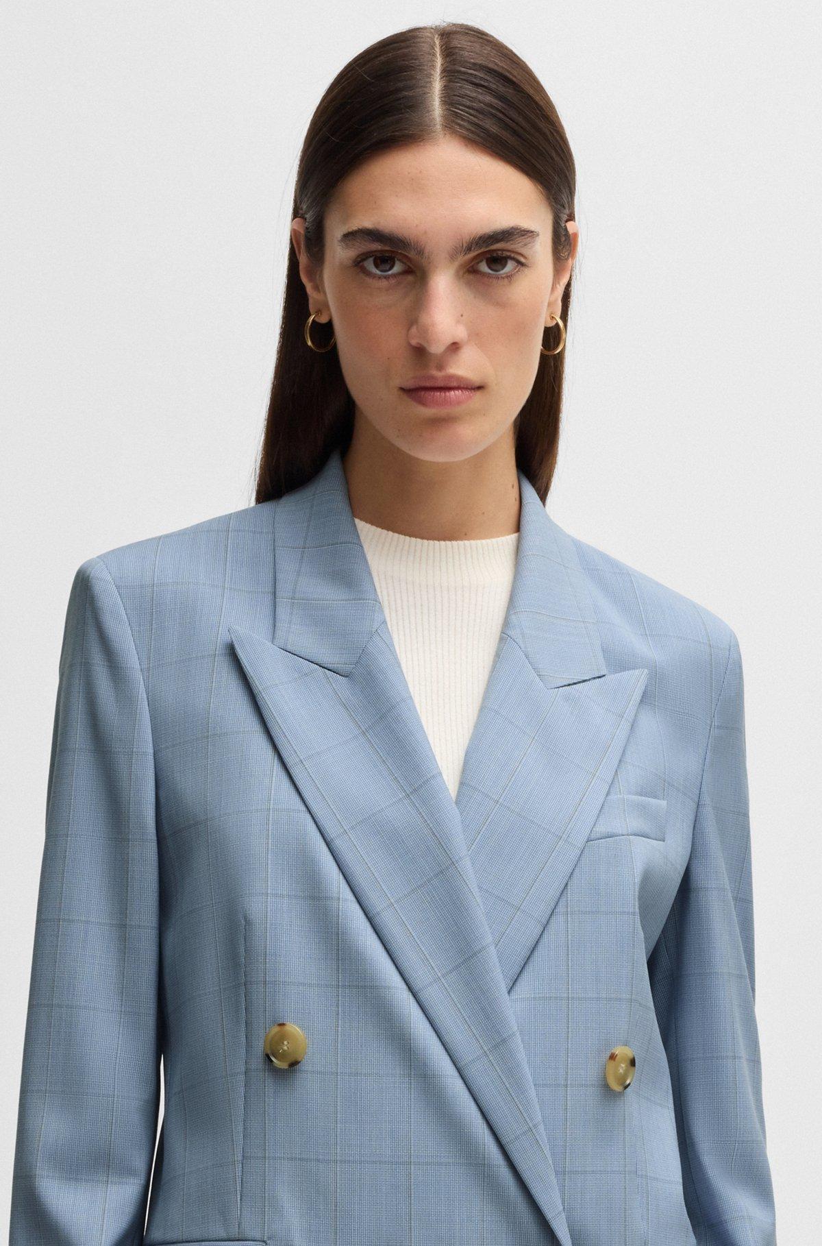 Regular-fit suit jacket in checked wool Product Image