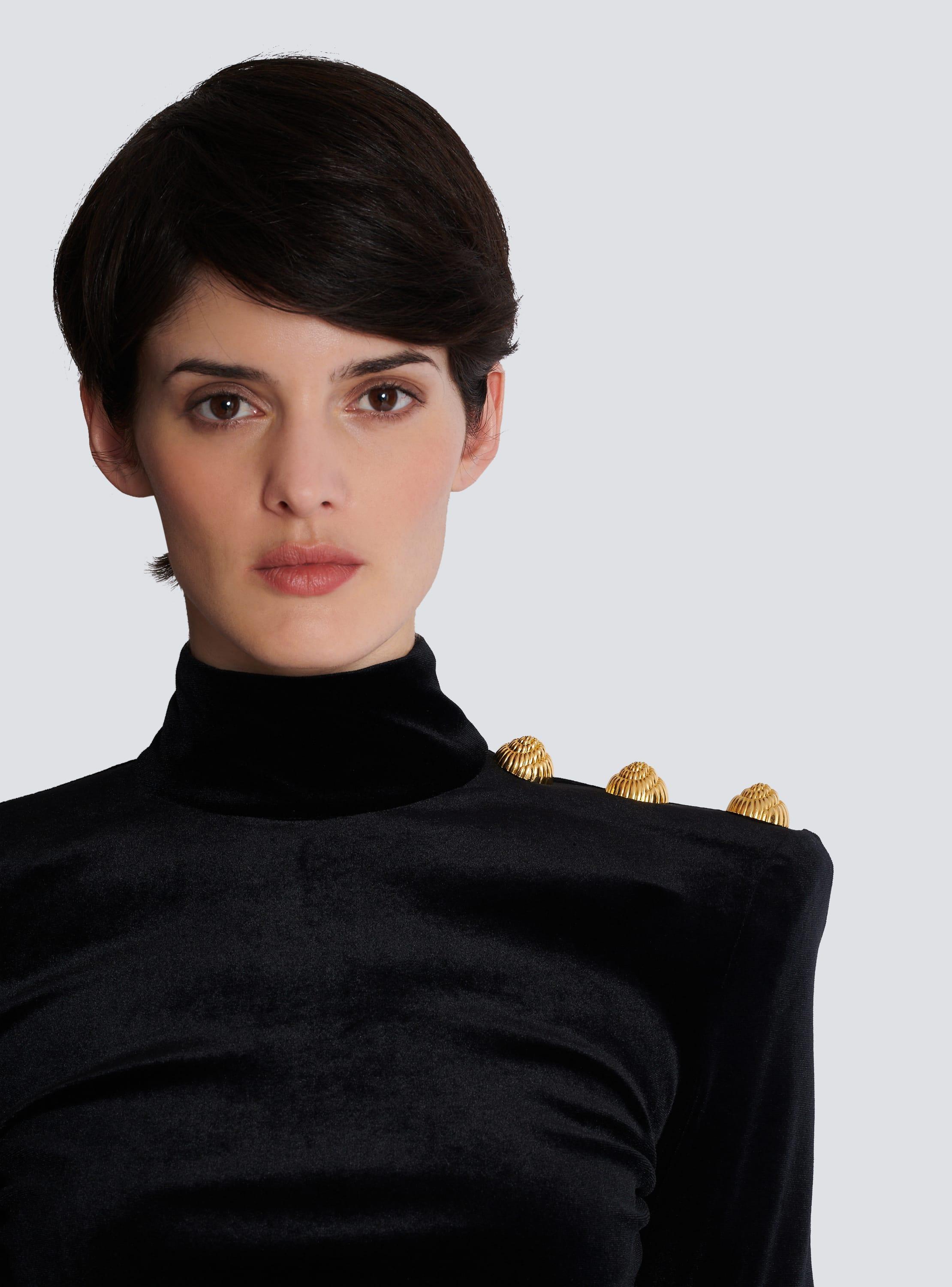 Long-sleeved velvet top Product Image